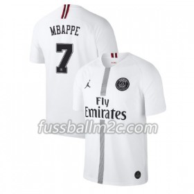 Fußballtrikots Paris Saint-Germain Mbappe 7 Jodan Weiß Ausweich Trikotsatz 2018-2019